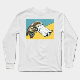 Duck billed platypus with moustache Long Sleeve T-Shirt